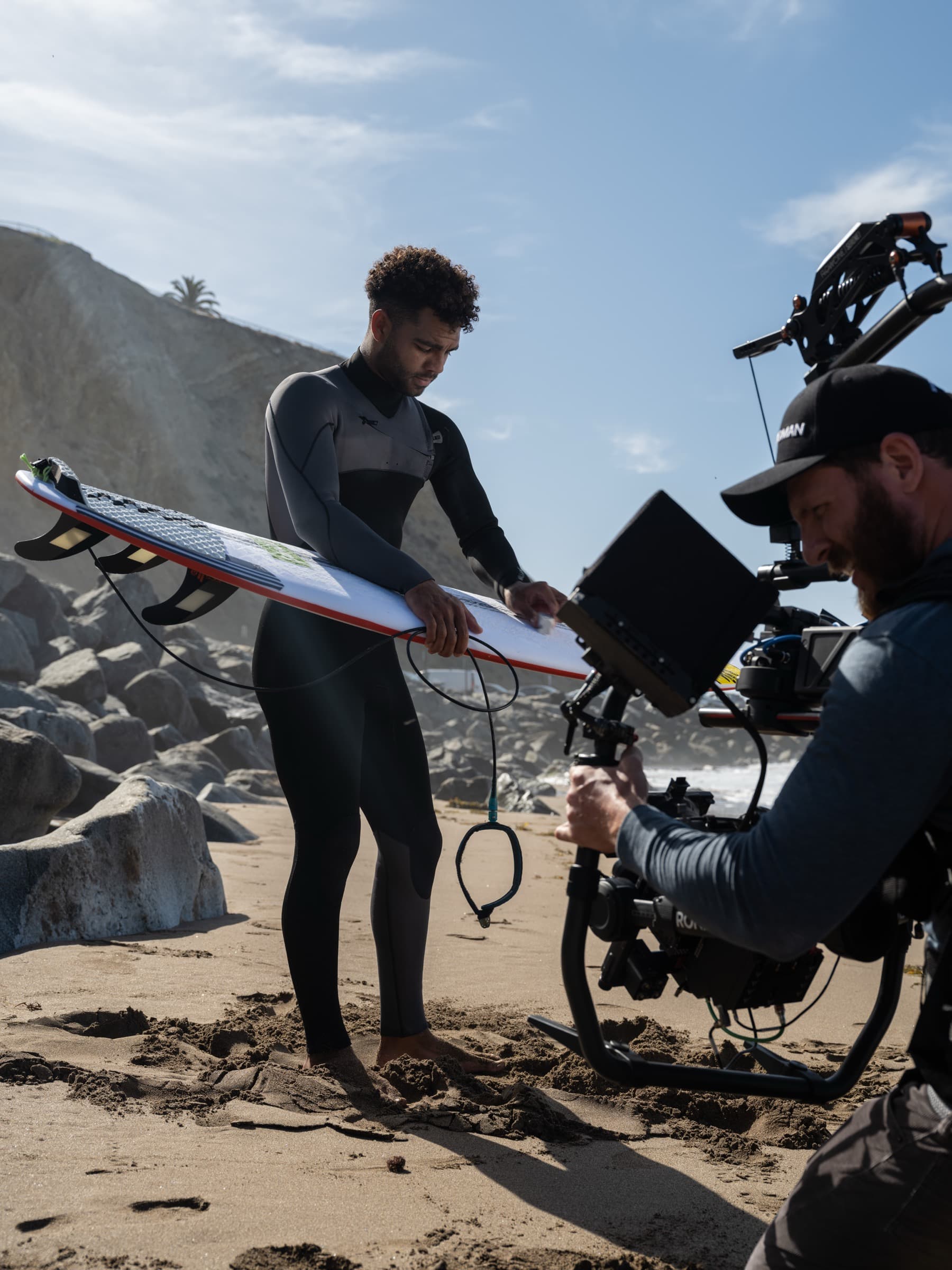Beach production setup for the Toyota campaign