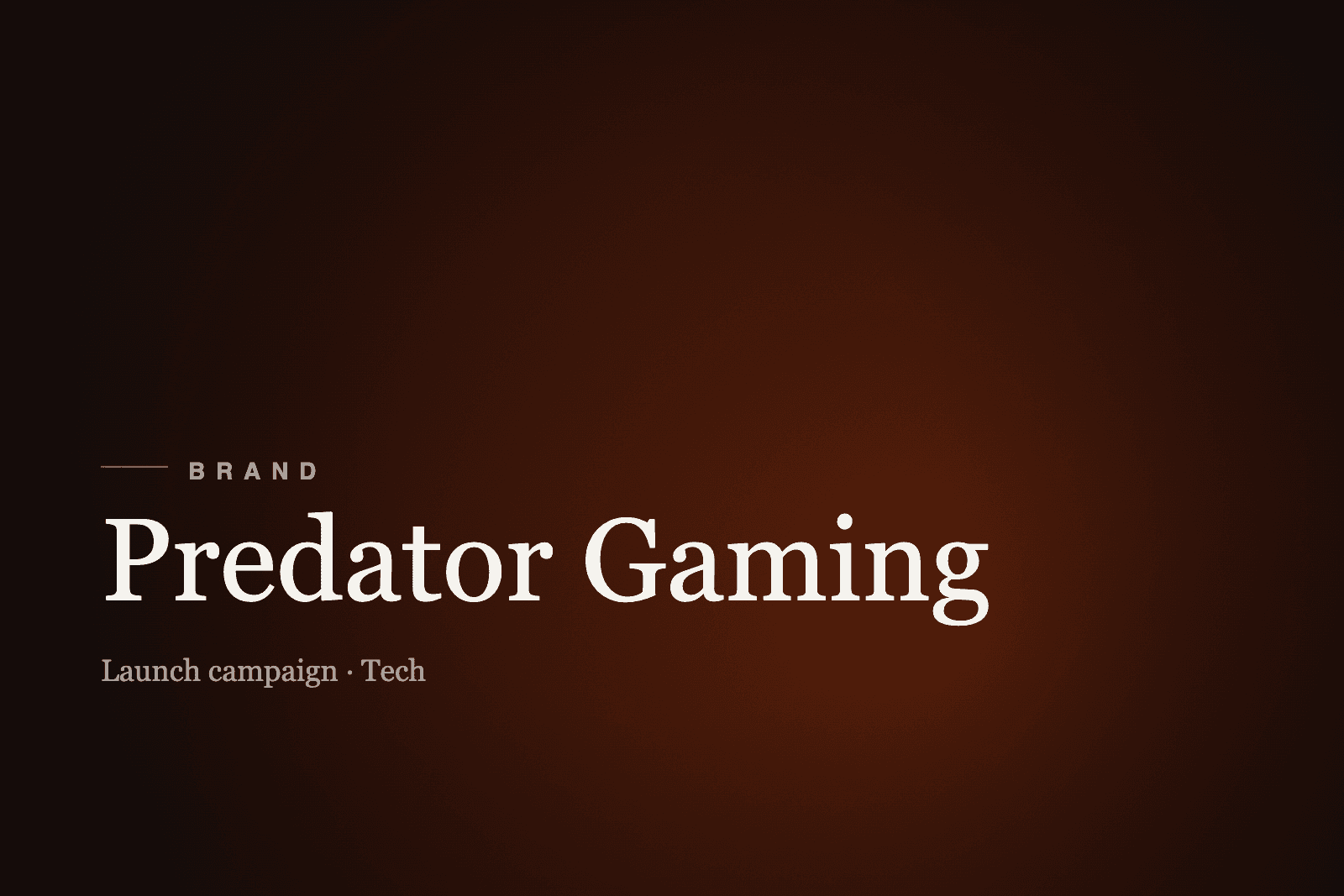 Product launch frame from the Predator Gaming campaign
