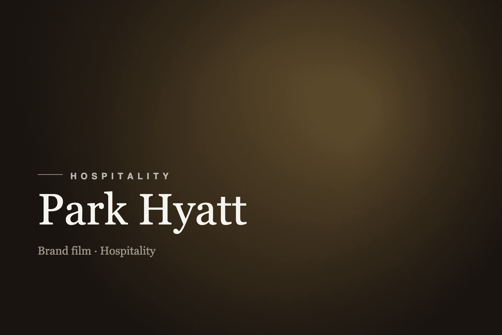 Interior of the Park Hyatt property film